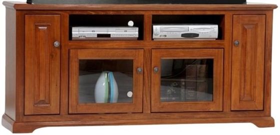 American Heartland Poplar 68" Deluxe TV Stand, Chocolate Mousse